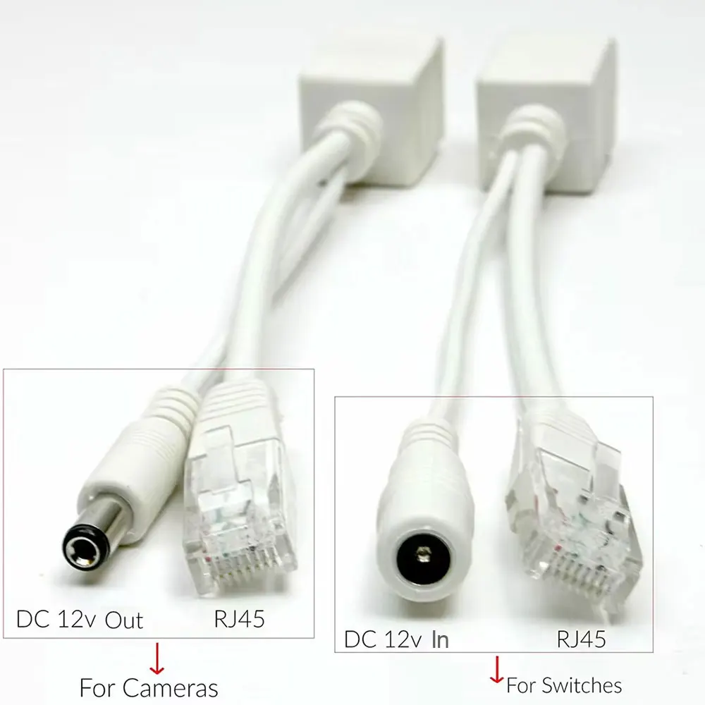 POE Splitter RJ45 Injektor Netzteil Modul 12-48 v Für IP Camea POE Kabel Passive Power Over Ethernet Adapter kabel – Detail 2