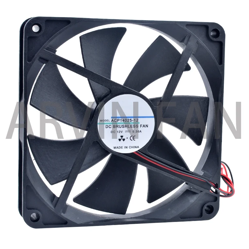 Ventilador de refrigeración ACP14025 de 14cm, 140mm, 140x140x25mm, CC de 5V, 12V, 24V, 2 pines, adecuado para caja de PC, fuente de alimentación, enrutador, inversor