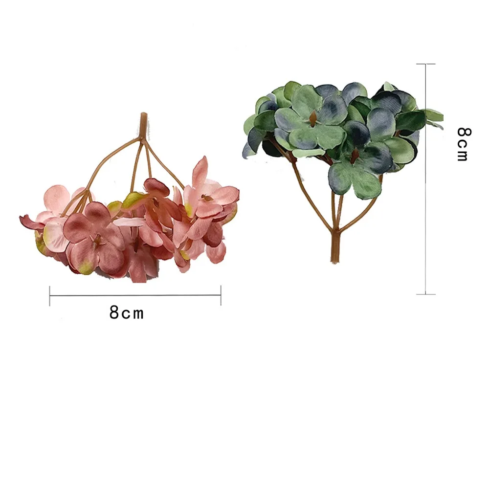 50pcs Artificial Cloth Hydrangea Head Stamen Flower For Wedding Bridal Bouquet Home Decoration Headdress Hairpin Decoration