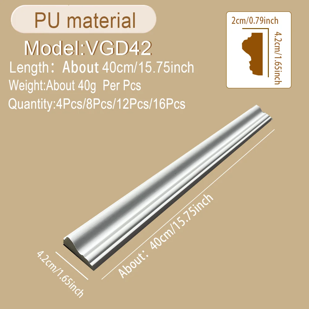 4 Pcs/8 Pcs/12 Pcs/16 Pcs PU Decorative Edge Banding, Wall Shaping Border Strip