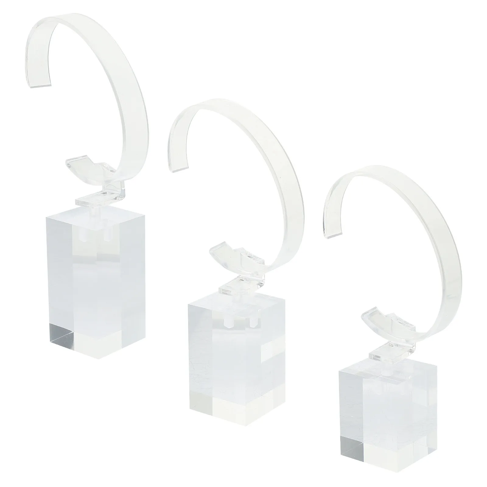 

3Pcs Acrylic Watch Display Stand -Shaped Watch Holder for Men Women Countertop Showcase Jewelry Storage Rack