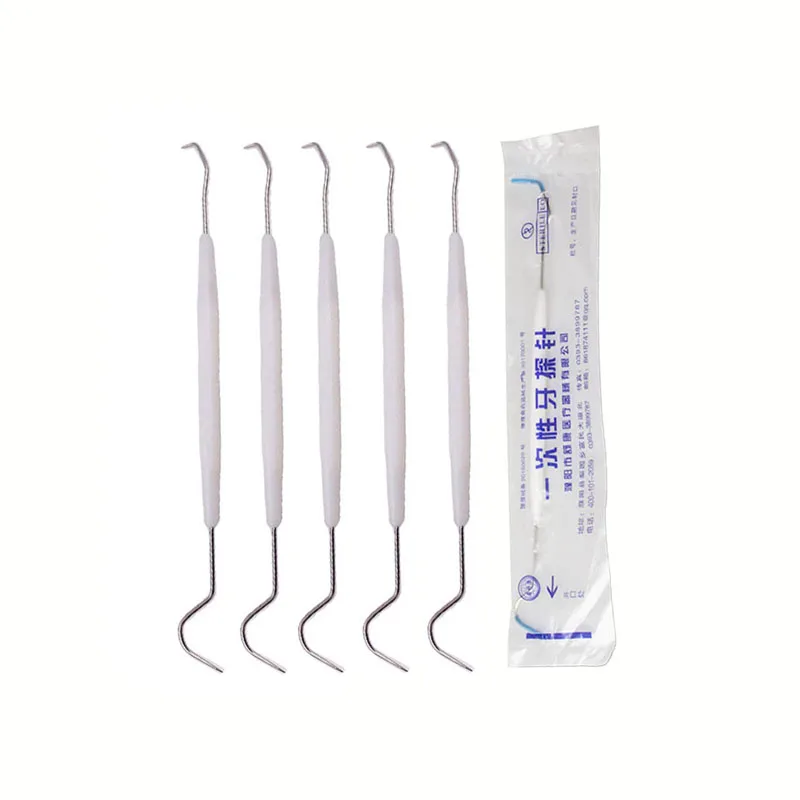 Dental Explorer Probe Double Double heads Stainless Steel Crochet Hook Teeth Cleaning Oral Hygiene Care Dentist Examination tool