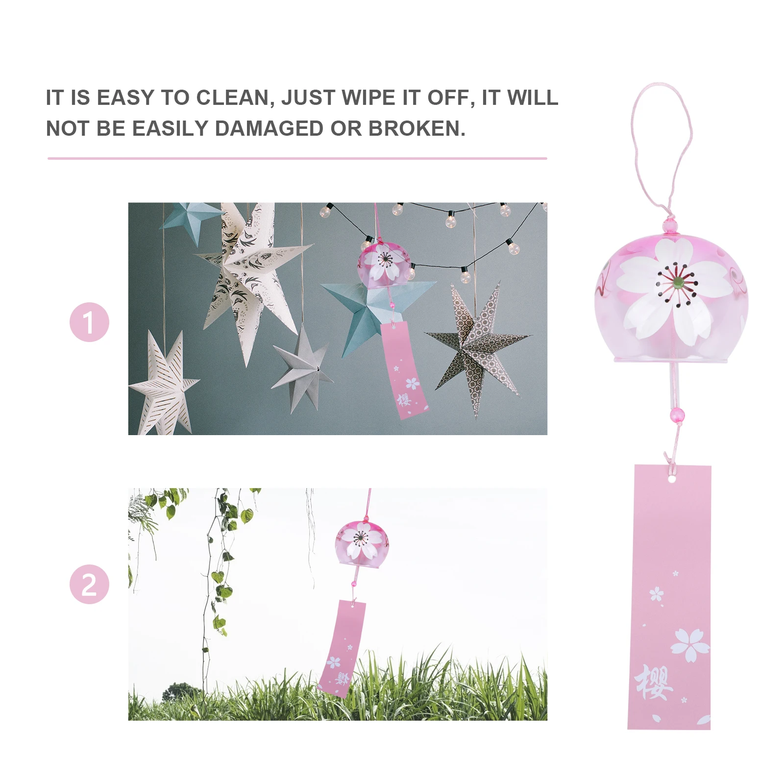 

1Pcs Decorative Wind Chime Premium Materials Festive Atmosphere Good Mood Home Car Garden Wall Decoration Wind Chime
