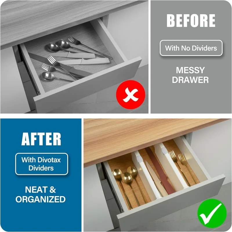 4 Pack Drawer Dividers Organizer Adjustable Storage Retractable Drawer Partition Holder Household Clapboard Kitchen Organizador