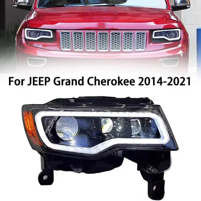 

LED Headlight for JEEP Grand Cherokee LED Headlight 2014-2021 Headlight Grand Cherokee DRL Turn Signal High Beam Angel Eye Proje