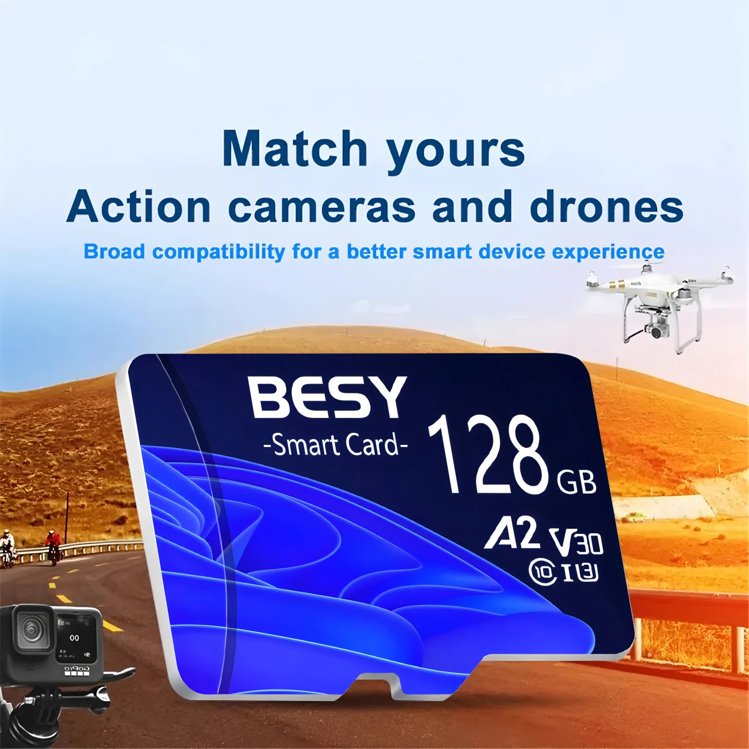 Micro TF Card Flash SD Card 32GB 64GB 128GB Class 10 High Speed Memory TF Card For Smartphone / PC / Camera