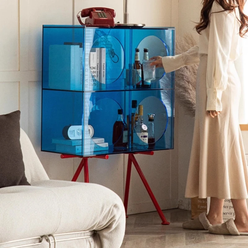 

Dining side cabinet simple living room creative display cabinet acrylic light luxury storage cabinet