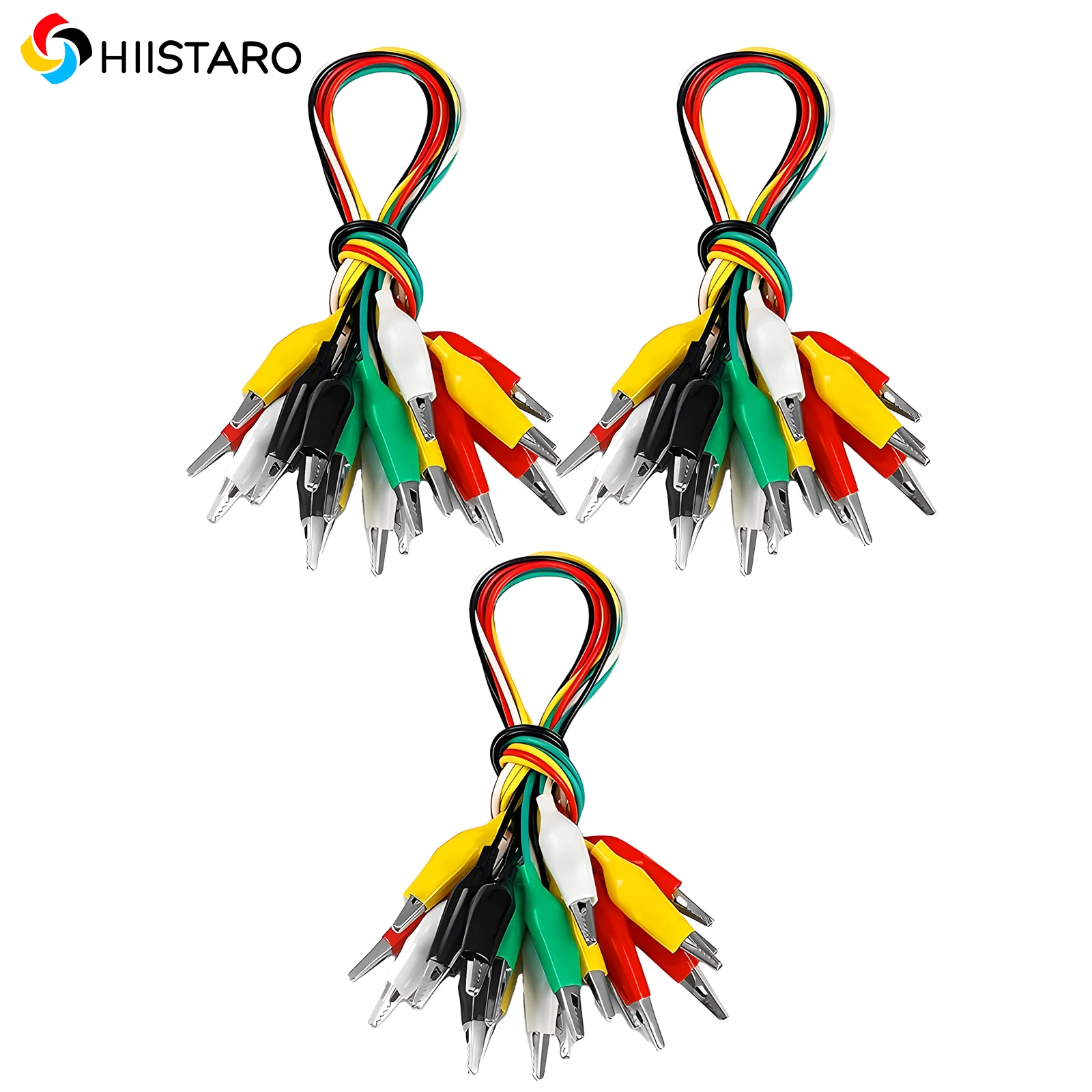 30pcs Crocodile Clip Test Lead Set 50cm，Double-Ended Alligator Clips