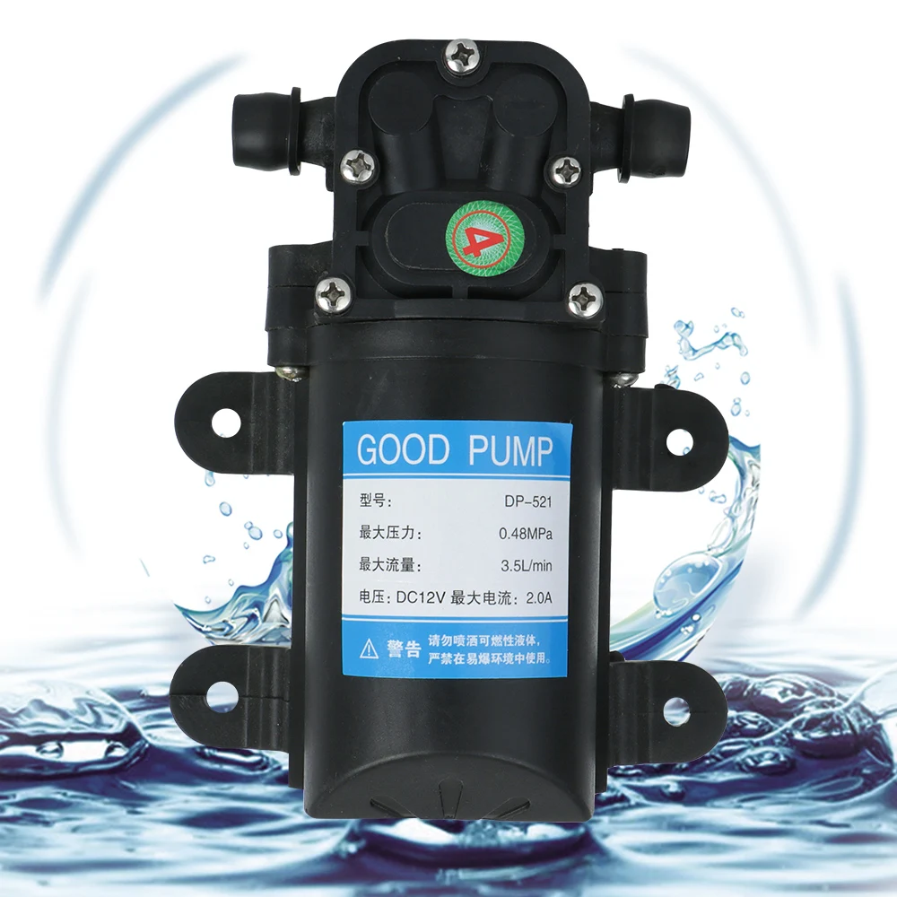 Pompa Air elektrik pertanian, pompa air diafragma semprotan cuci mobil, pompa air elektrik pertanian tahan lama tekanan tinggi 12V 220V 70PSI 3,5 l/menit DP-521