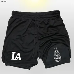 Men's Printed Shorts Quick-drying Comprehensive Exercise Heat Dissipation Athletic Legging Running Sports Workout Short Gym Pant