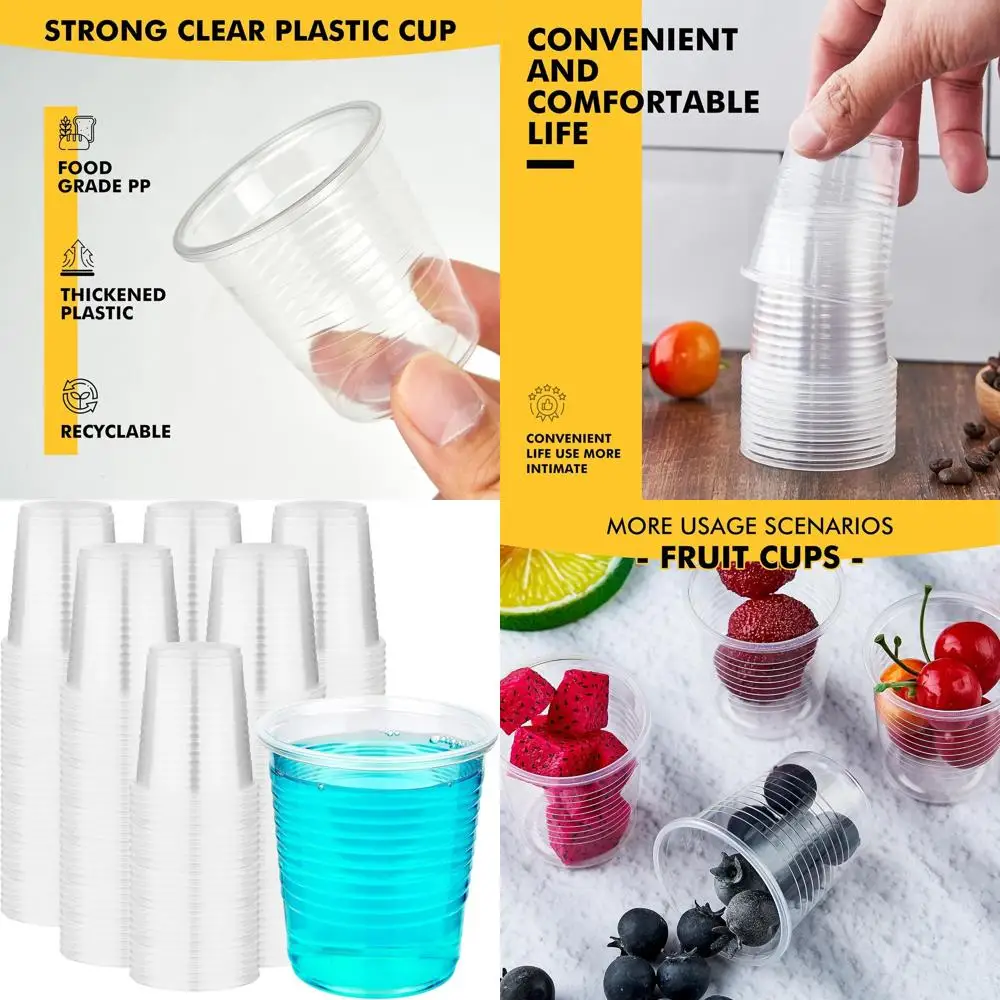 

3 oz Clear Plastic Cups, Disposable, Bulk Pack of 2000, Ideal for Parties, Weddings, Holidays