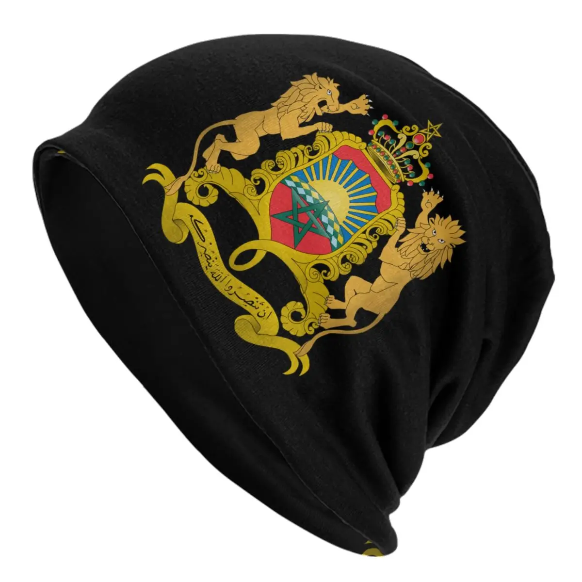 Custom Kingdom Of Morocco Skullies Beanies Caps Men Women Unisex Street Winter Knit Hat Adult Moroccan Patriotic Bonnet Hats