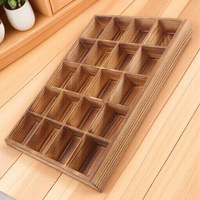 Wooden 20-Grid Underwear and Sock Organizer Storage Box for Drawer Closet Bedroom Tie Belt Lingerie Desktop Organizing Solution