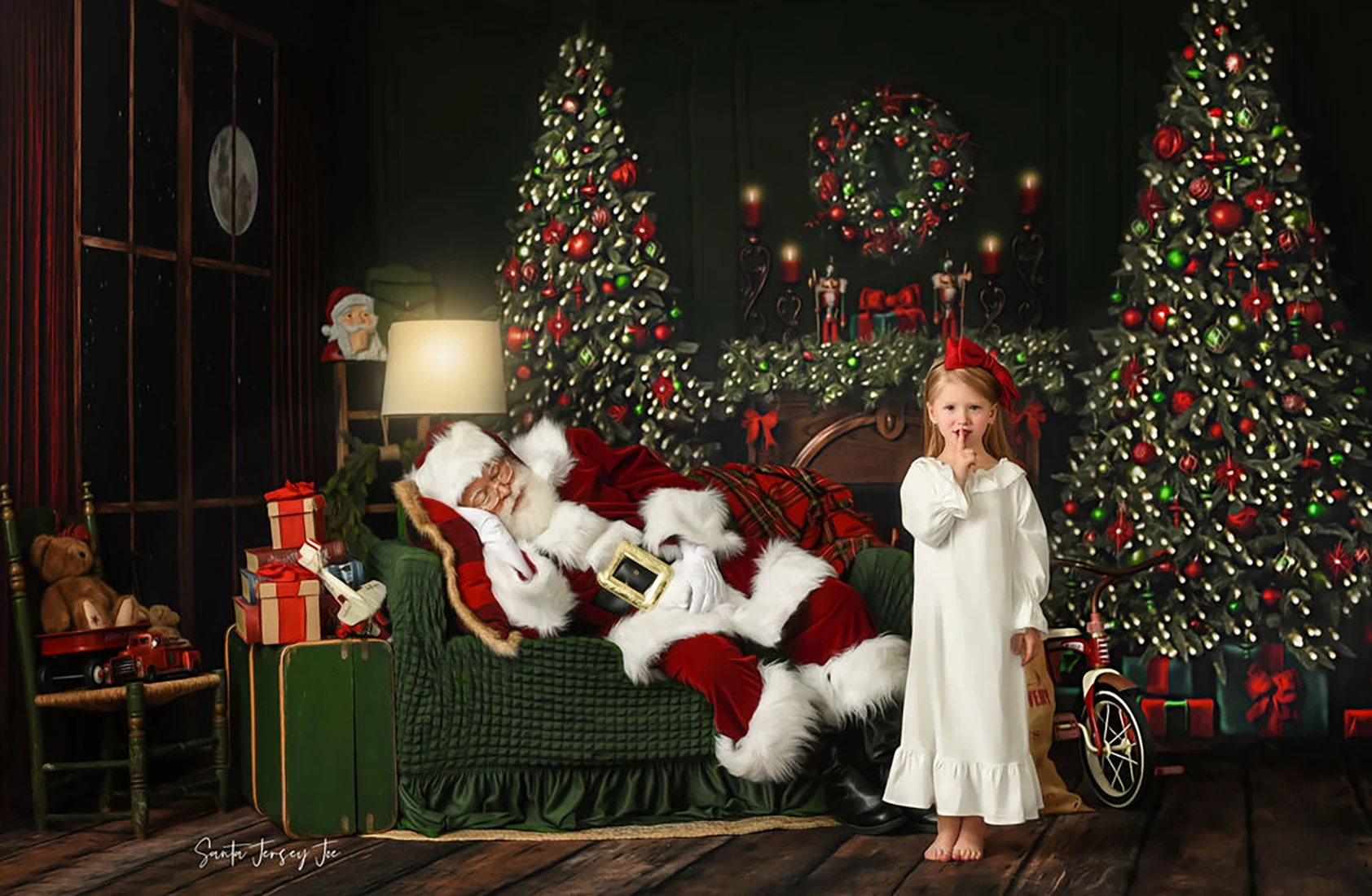 Christmas Backgrounds Kids Adult Photography Props Child Baby Snowy View Wooden House Fireplace Xmas Tree Decors Photo Backdrops