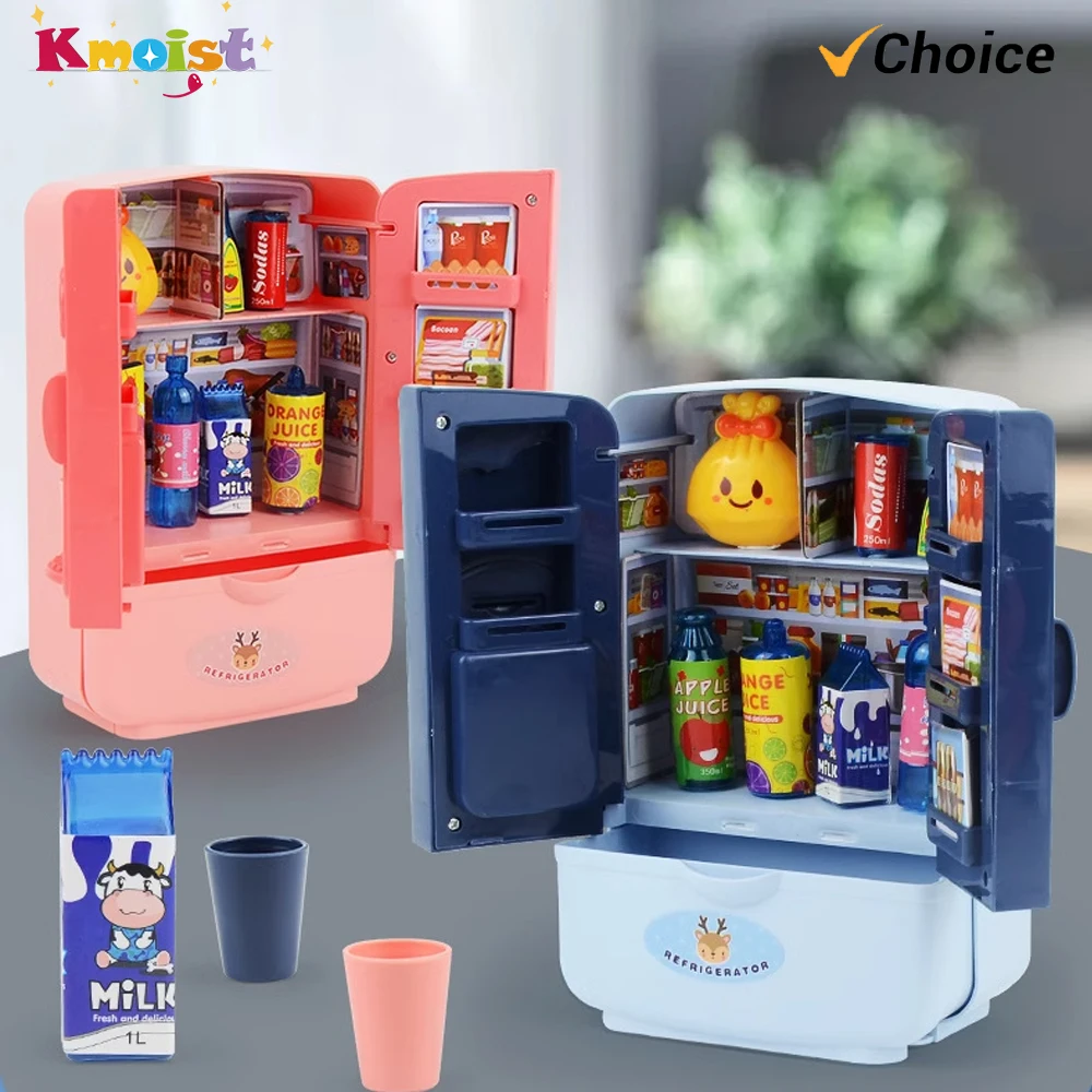 

Refrigerator Toys Household Appliances Role-Playing Mini Equipment Kitchen Set Cut Vegetables Pretend Play Toy Gifts for Kids