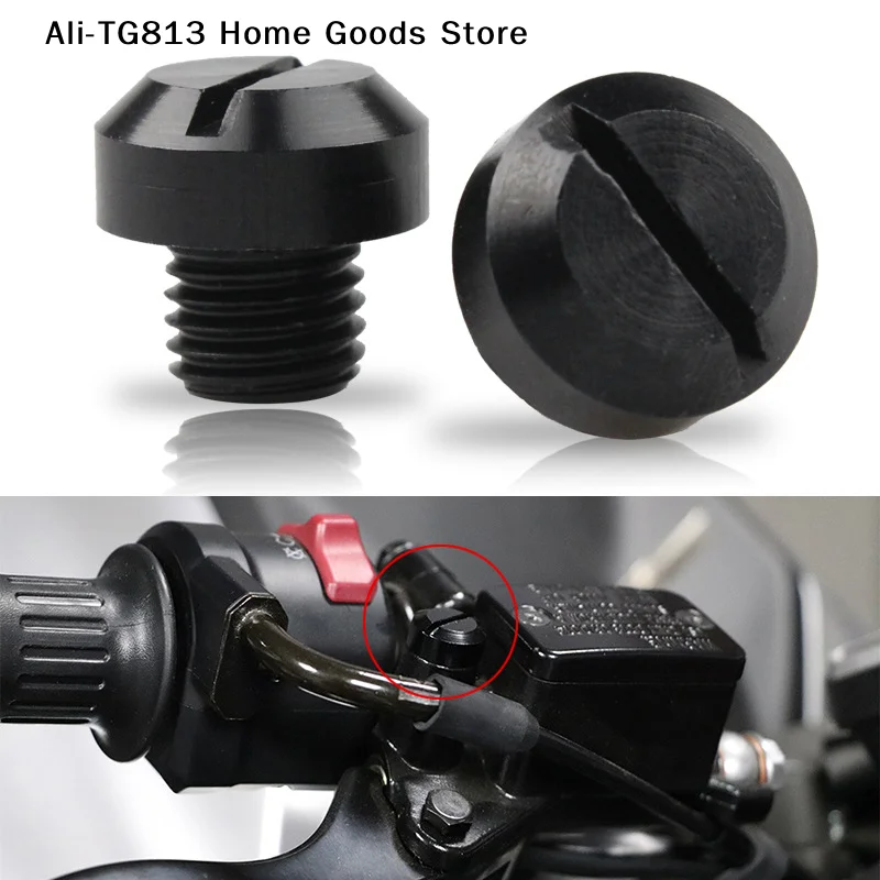 

[TG813]2 Pcs Motorcycle CNC Aluminum M10 x 1.25 Rear view Mirror Hole Plugs Screws Rearview Mirror Holder Anti-Rust