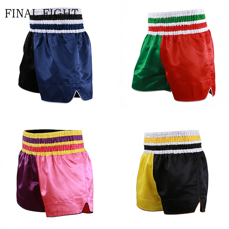Pantalones cortos de boxeo Muay Thai, pantalones de Kickboxing de lucha clásicos tradicionales, sin logotipo bordado, artes marciales, Thaiboxing, bañadores de Muay Thay