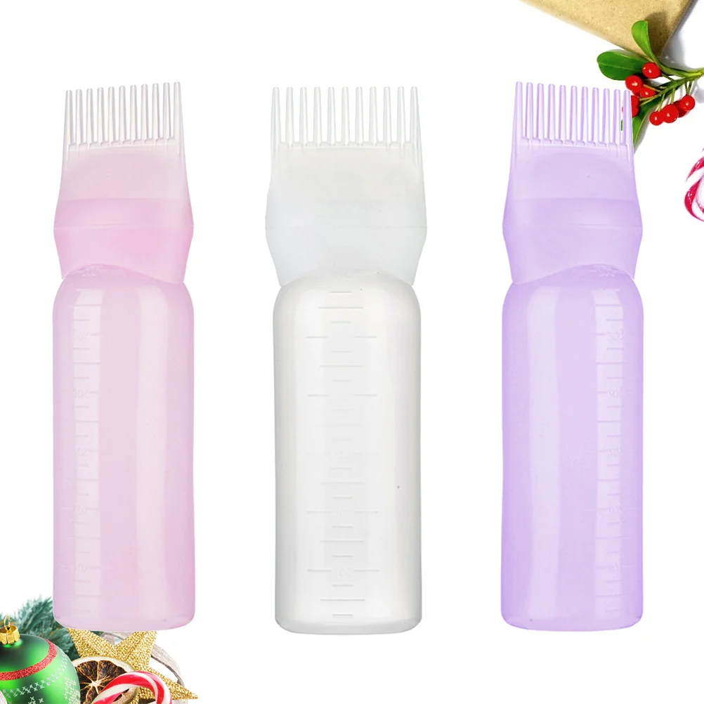 3 PCS Hair Roots Care Dye Oil Bottle Applicator Comb 1700X450X450CM for Salon