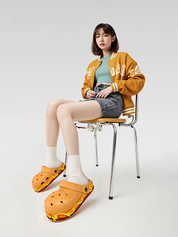 

Summer Home Indoor Women's Slippers Cotton Burger Hole oes Supportive EVA Material Indoor Outdoor Slip-On Sandals