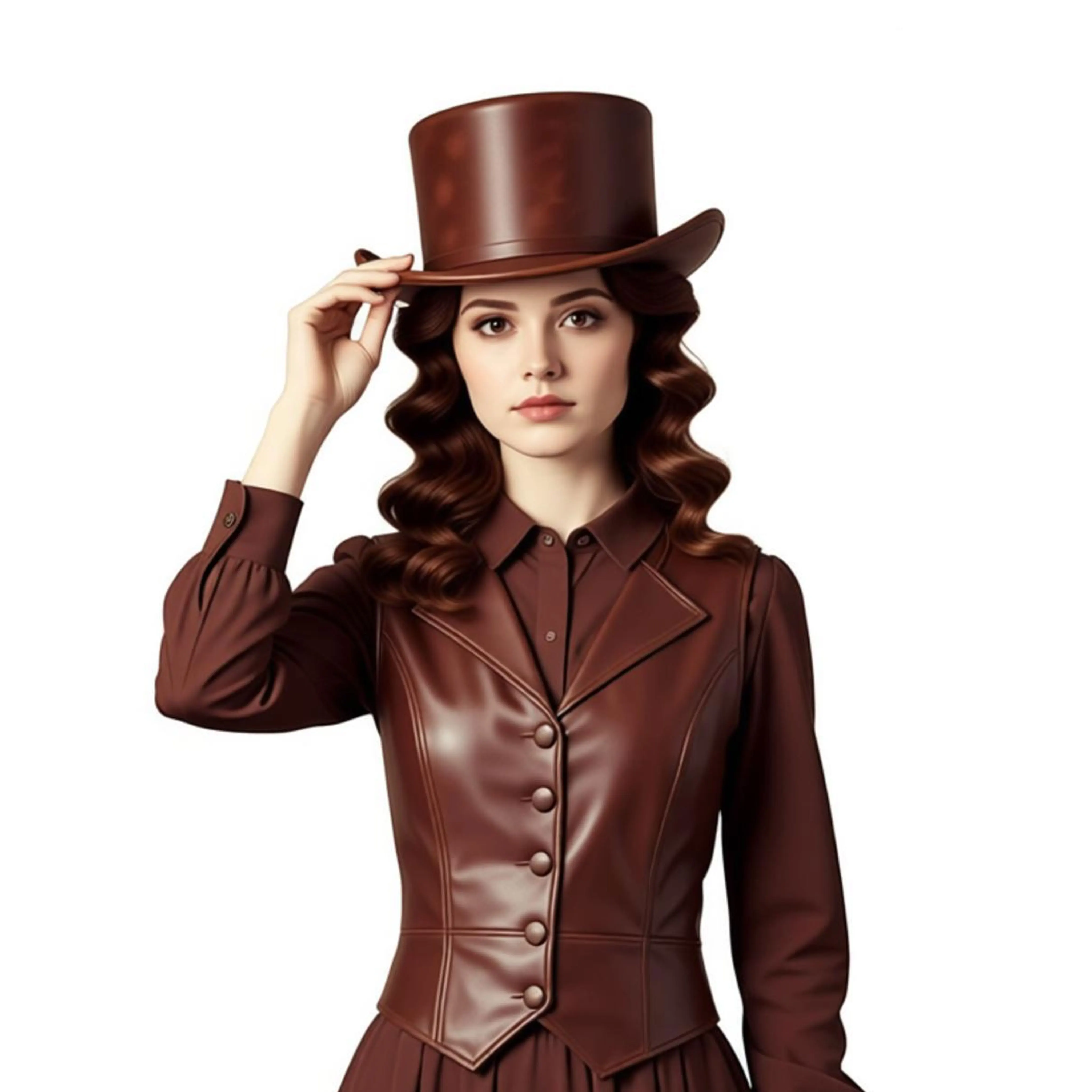 Medieval Hat Steampunk Women PU Leather Hat Gentleman Flat Leather Top Hat for Party Hat Carnival Magic Fancy Dress Travel Night
