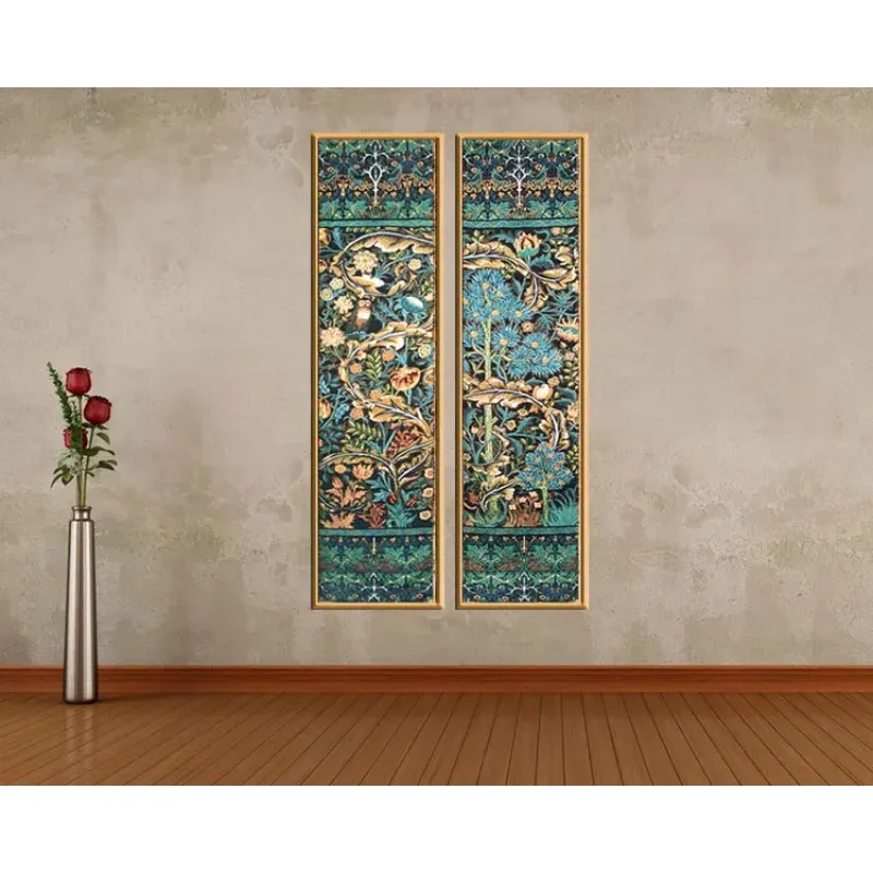 Belgian wall hanging Tapestry Modern Home fabric William Morris Tree of Life vertical long rural decorative background painting