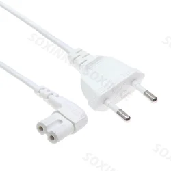 Przedłużacz kabla zasilającego 2M / 3M do Samsung Philips Sony LED TV ue Euporean 2 Prong wtyczka do IEC320 C7 rysunek 8 Adapter kątowy