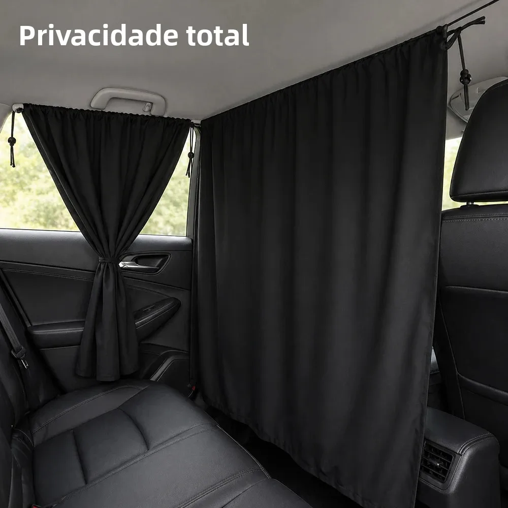 Cortina de Privacidade para Carro, Protetor Solar Blackout para Viagens, Camping e Sono, Cobertura para Janela Lateral do Veículo, Acessórios Internos