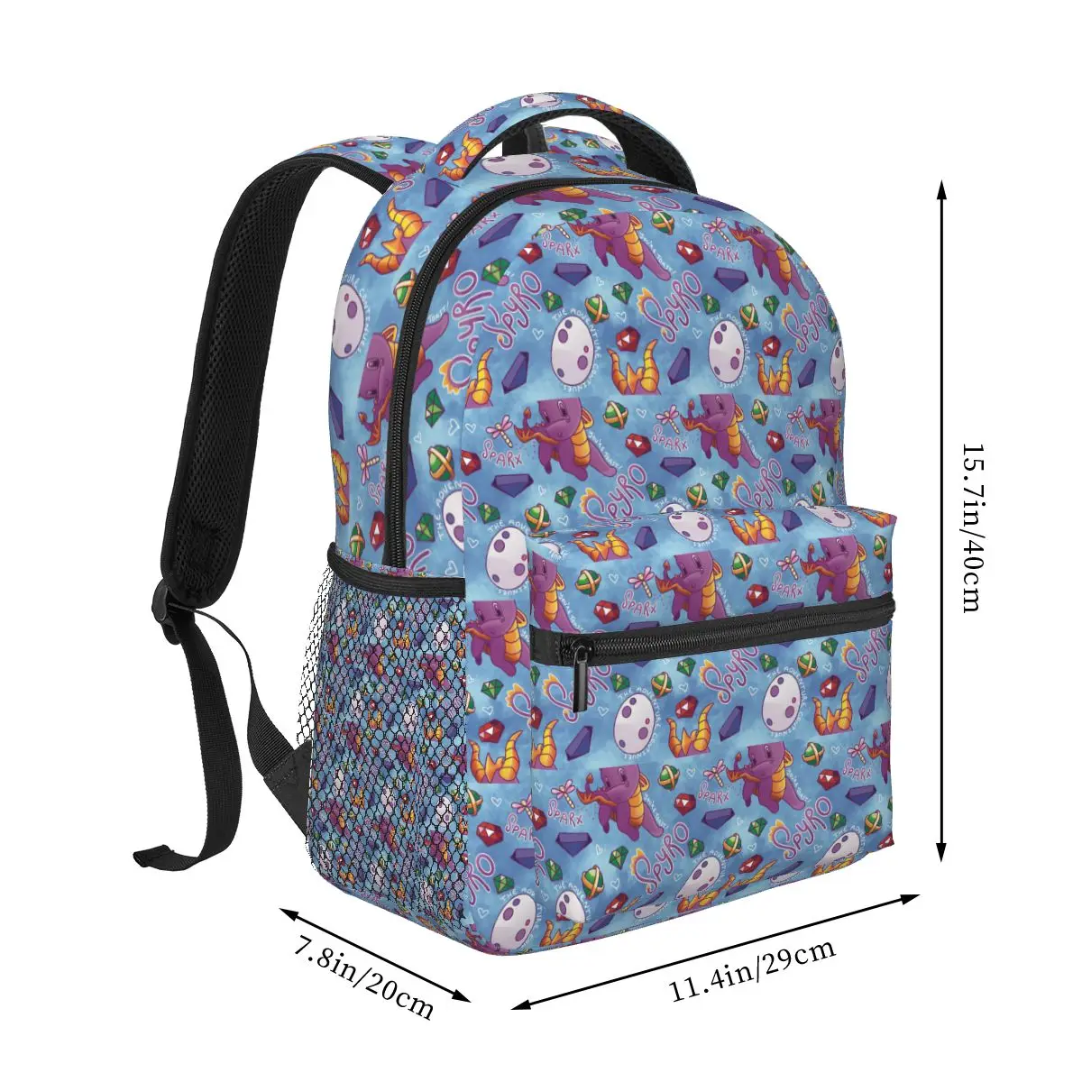 Spyro The Dragon Pattern Backpack Hot Sale Daypack Large Capacity Boys Girls BookBag School Bag Shoulder Bags for Men Women