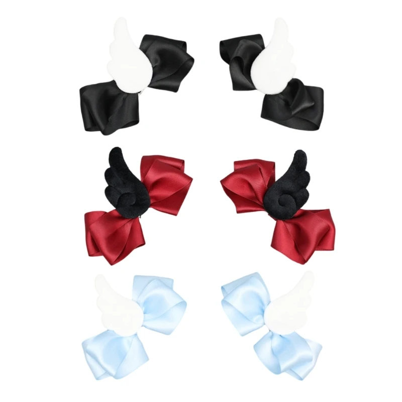 

Заколка для волос с бантом в виде крыльев на Хэллоуин, заколка для боковой челки, нескользящая заколка для вечеринки, головной