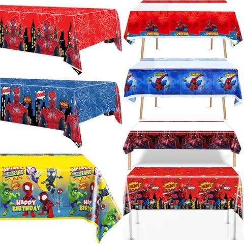 Tablecloth Decorations Spiderman Birthday Party Supplies Spider And His Amazing Friends Table Cover Baby Shower for Kids Gifts