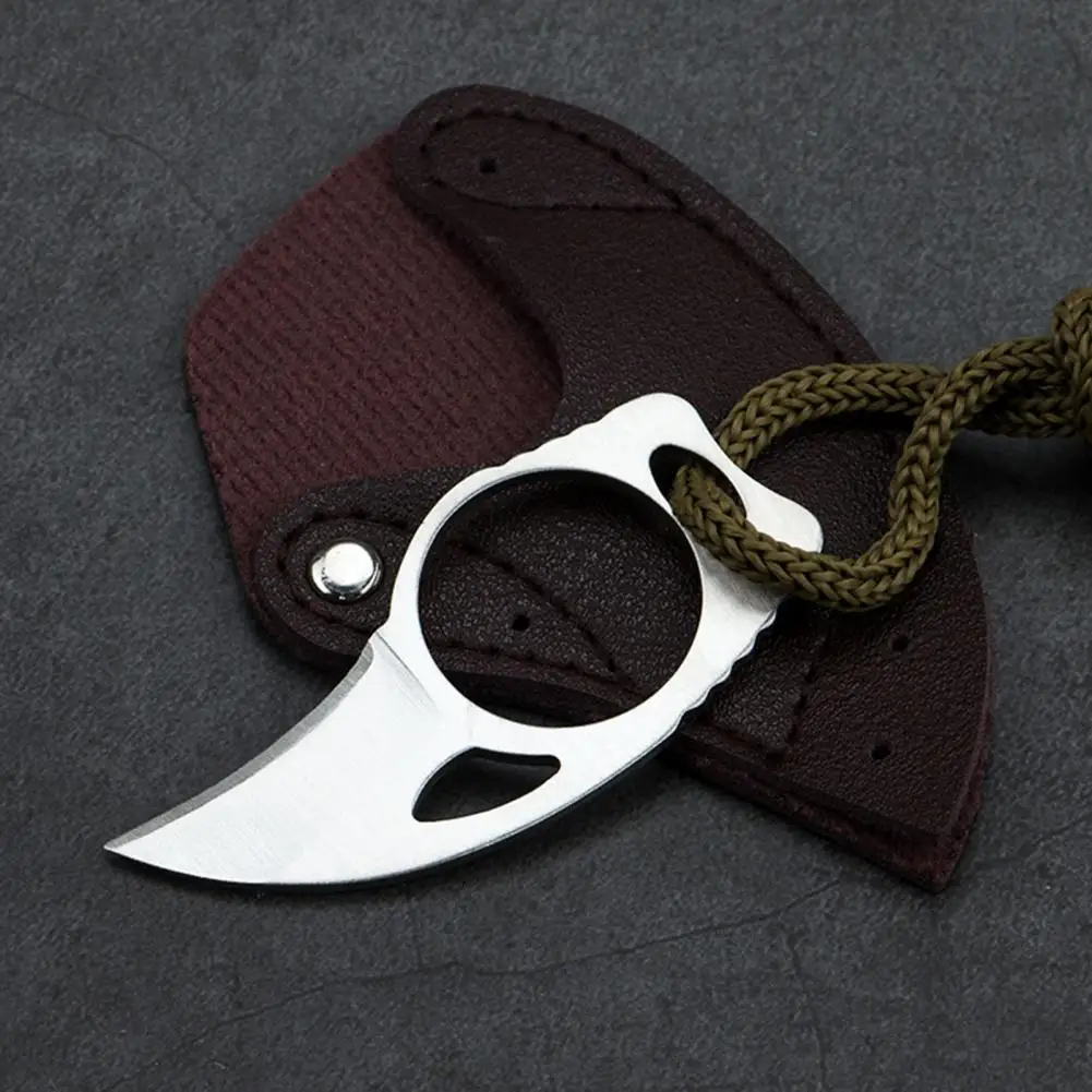 Ultra Small Fixed Blade Claw Cutter Multiuse Knife Corrosion Resistant Ring Outdoor Camping Mini Cutter