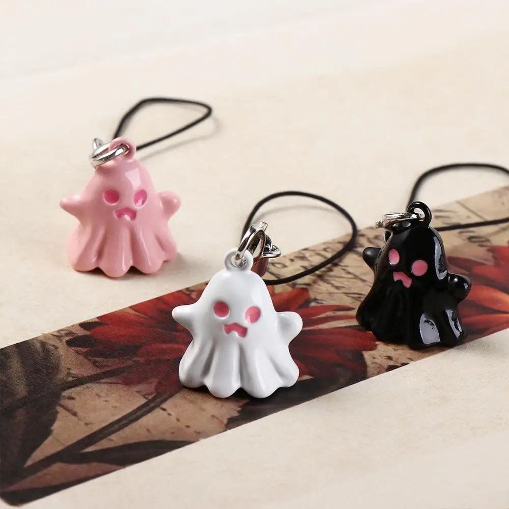 Colgante de dijes para teléfono fantasma espeluznante, cordón para teléfono de Halloween, aleación de dibujos animados Y2K, correa para teléfono, regalo de joyería