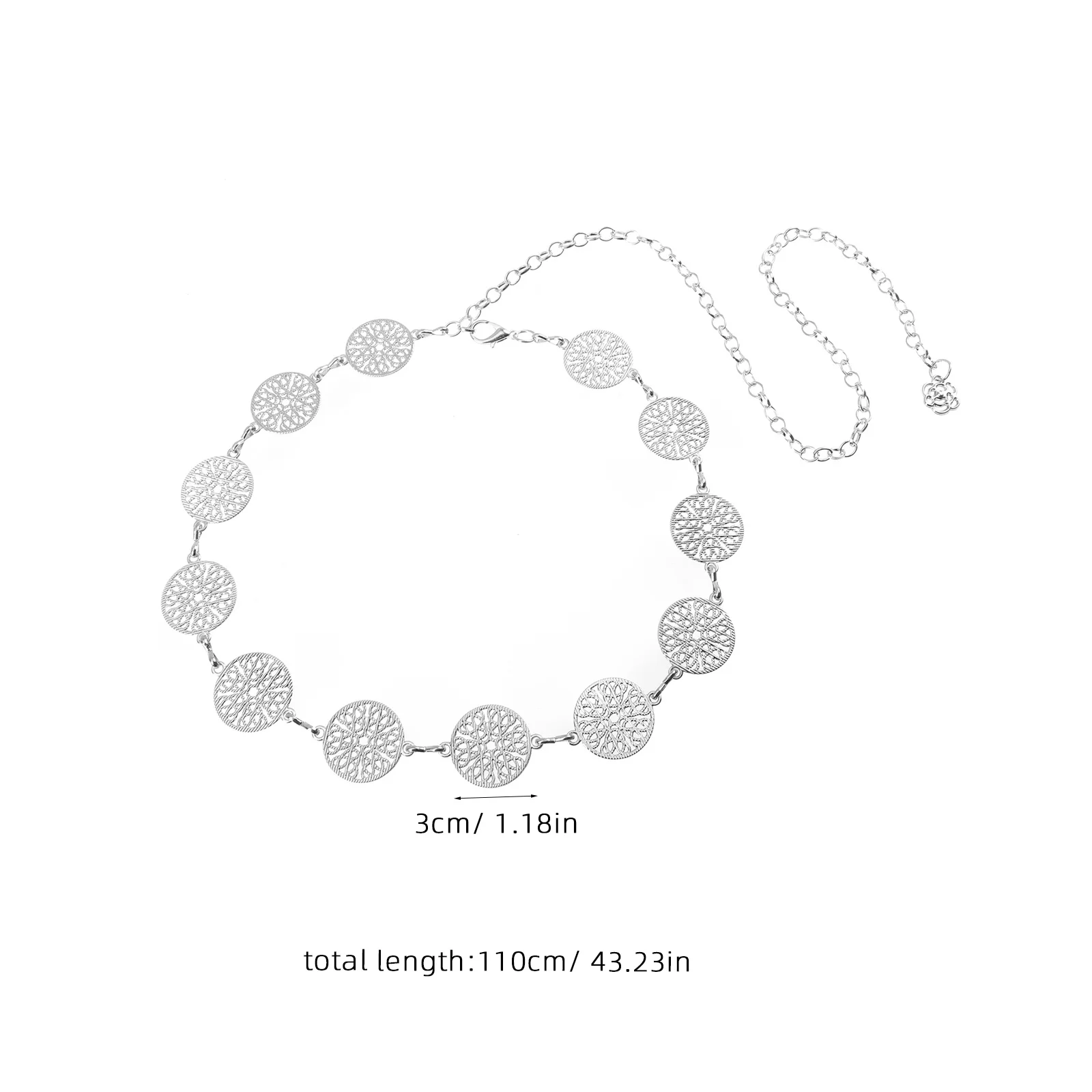 เข็มขัดโลหะสำหรับผู้หญิง เครื่องประดับแฟชั่น สายคาดเอวสำหรับชุดเดรส เสื้อสเวตเตอร์ ชุดตกแต่งเอว