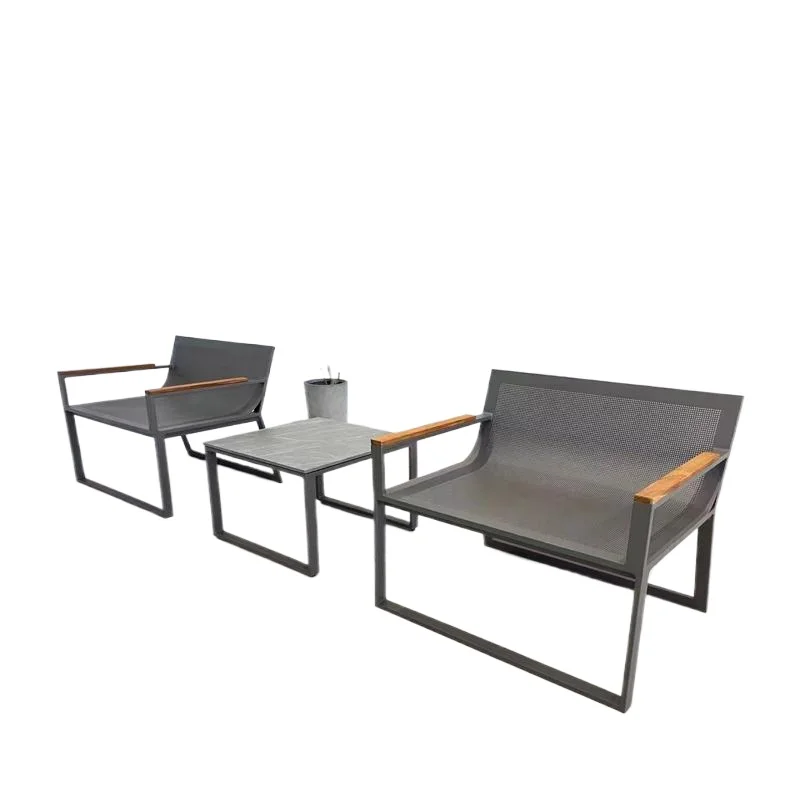

Modern Outdoor Sofa Set Aluminum Frame Stainless Steel Booth All-Weather Patio Furniture for Garden Terrace