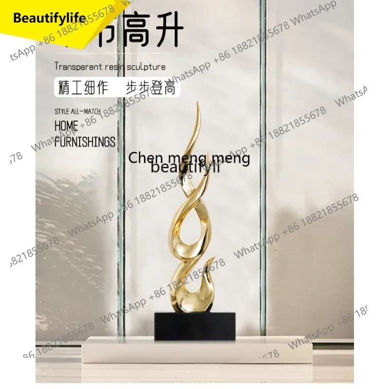 

Large Floor-Standing Hotel Lobby Ornament Modern Minimalist Sales Office Decorative Ornament Electroplated Sculpture K185
