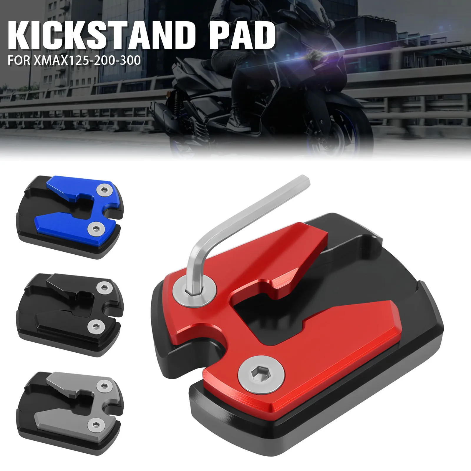 For YAMAHA XMAX125 2015 2016 MAX 155 2015-2019 XMAX200 XMAX300 Motorcycle Kickstand Foot Side Stand Extension Pad Support Plate