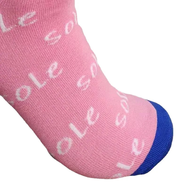 1 Pair Cotton Socks Man Woman Dress Socks Pink Sole Pattern Unisex Funny Casual Jacquard Words Printing Hip Hop Skatboard Socks