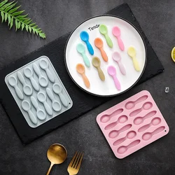 10 Holes Small Spoons Soup Spoon Shape Silicone Mold Fondant Cake Chocolate Mold Ice Cube Cake Mould Cake Decorating Tools
