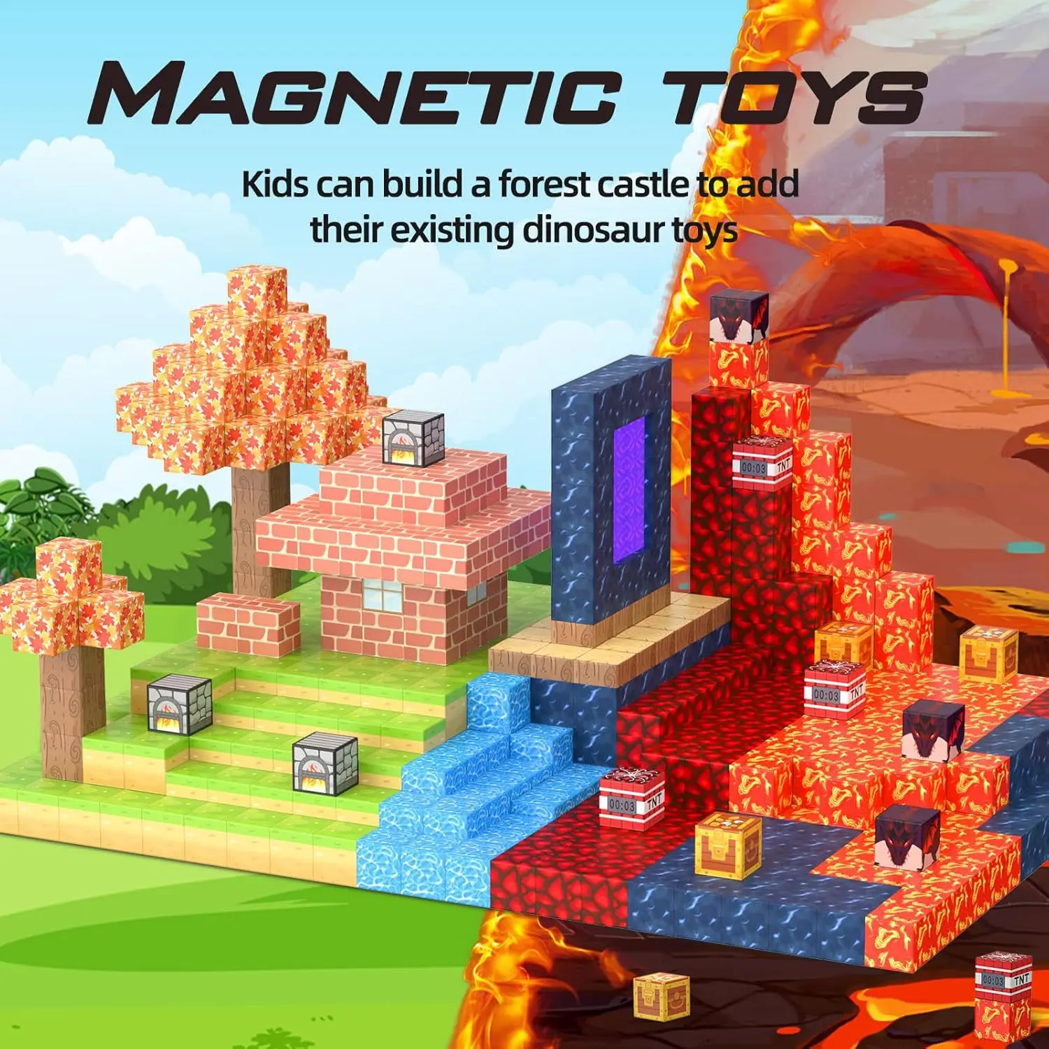 

Magnetic Building Blocks 100-500pcs, STEM Educational Toys for Kids, Creative Construction Gift Ideas for Boys Girls Birthday
