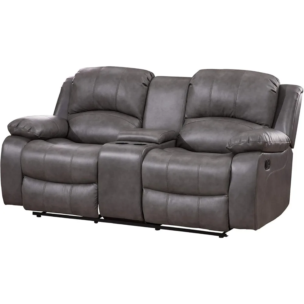 Ensemble de canapé inclinable en cuir collé, causeuse fœtale, chaise de salon, plusieurs couleurs, gris, 8018, 3 pièces