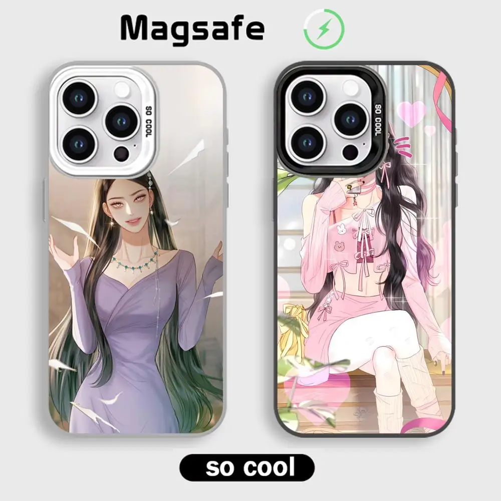Serena manhwa Phone Case White Magnetic IMD Colorful Silver case for iPhone 17air 16e 15 14 13 12 11 Pro Max Plus