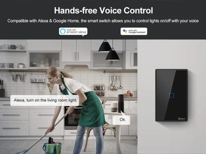 SONOFF-interruptor inteligente TX serie T0 para el hogar, dispositivo con Wifi, táctil, luz de pared, aplicación inalámbrica, Control remoto por voz, UE/REINO UNIDO/EE. UU.