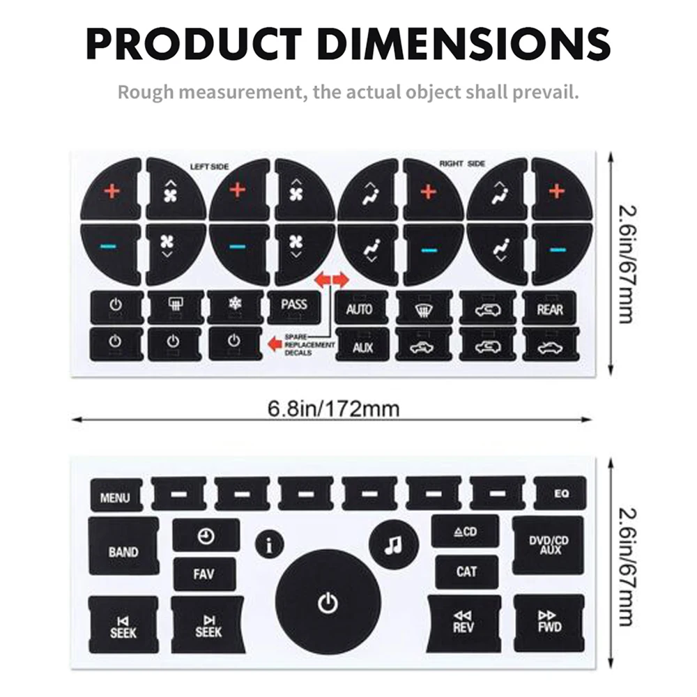자동차 라디오 대시 보드 제어 버튼 수리 데칼 장식 스티커 A/C 버튼 스티커 GMC Chevrolet Accessor 용 인테리어 장식