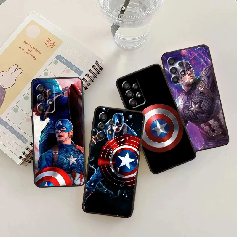 Marvel Steve Rogers For Samsung Note 20 10 Ultra Plus A31 A14 A12 A34 A25 A04 A05 A15 A35 A24 5G Black Cover Phone Case