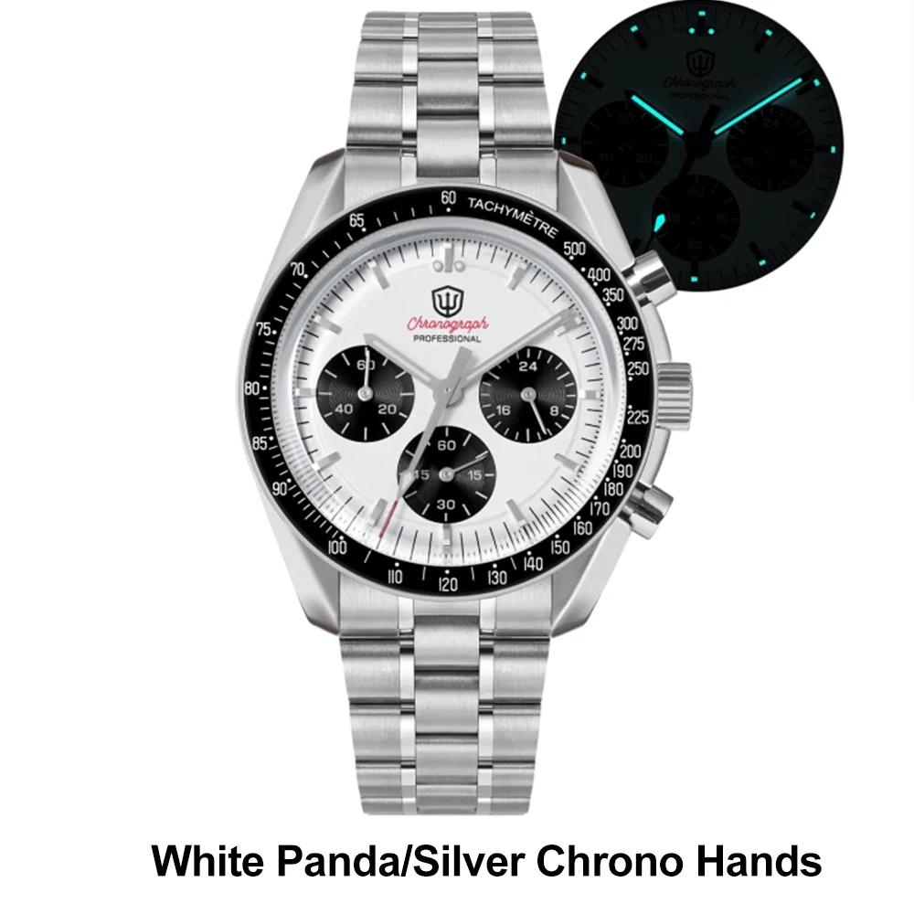 Watchdives New Wd1863 Quartz Men Watch VK63 Chronograph Bubble Sapphire Waterproof 39Mm Steel Top Brand Luxury Business Watch image 3