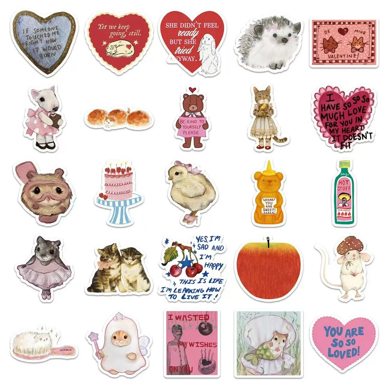 10/50 قطعة INS نمط الرجعية نمط الكرتون الكتابة على الجدران ملصقات DIY بها بنفسك الهاتف سيارة دراجة سكيت Vintage الديكور الجمالي الشارات