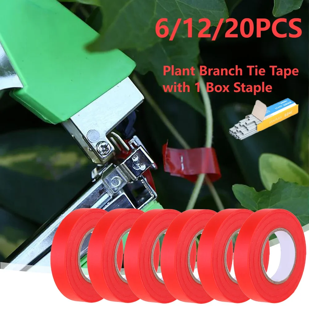 6/12/20PCS Plant Tape Tools Tapers for Trees Branch Tape Garden Tools Plant Tying Machine for Vegetables Fruits Binding Tie Tape