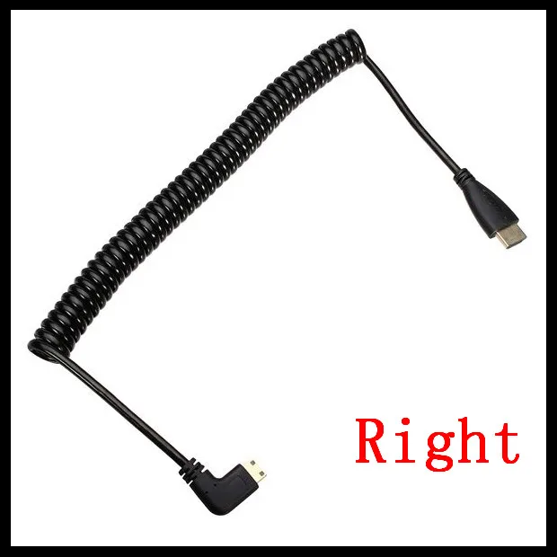 Retractable Spring Wire Gold Plated Plug Flat HD Monitor 1.4V 3D Mini HDMI-compatible Cable For Nikon Canon Camera ONDA V116w TV