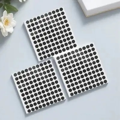 

3 Sheets Billiard Black Spots Pool Table Stickers Snooker Marking Dots Self-Adhesive Woven Fabric Round Shape Tear-Resistant