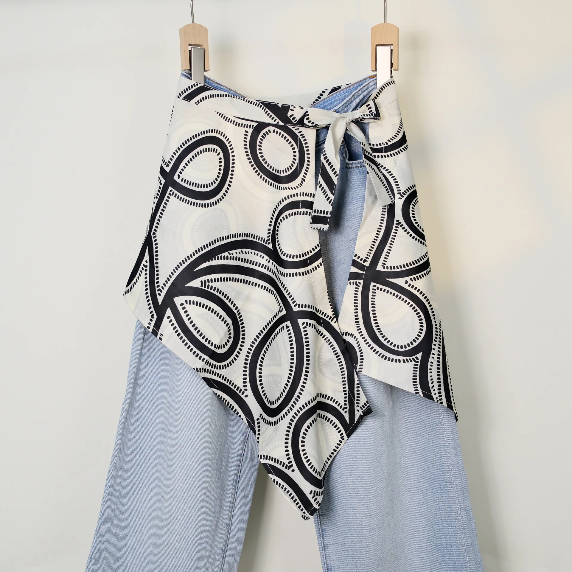 Korean ins irregular double-sided lace up fart curtain women's spring and summer new fashion versatile layered skirt H1